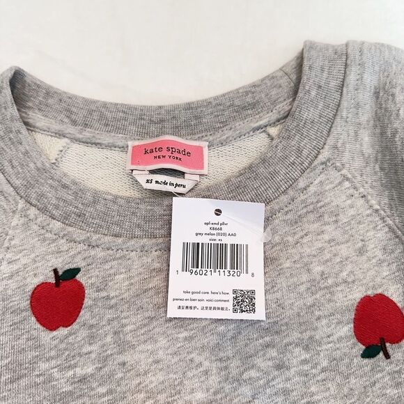 NWT Kate Spade Apple-embroidered Pullover size XS - Picture 7 of 10